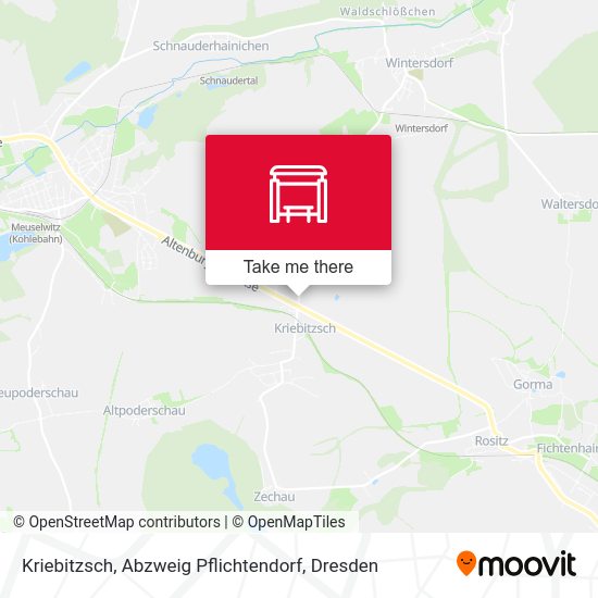Карта Kriebitzsch, Abzweig Pflichtendorf