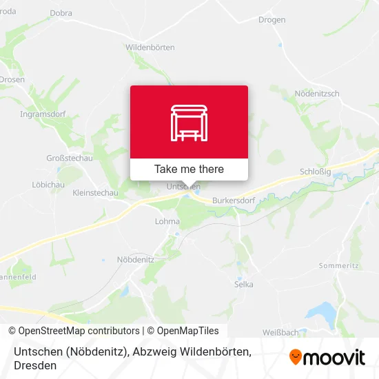 Карта Untschen (Nöbdenitz), Abzweig Wildenbörten