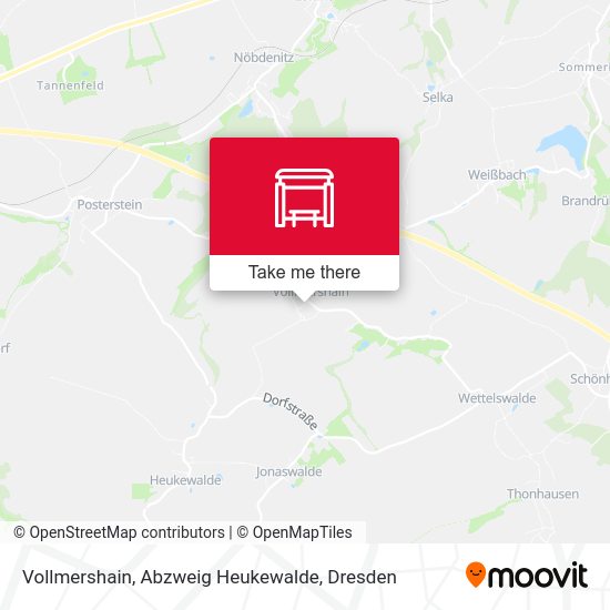 Карта Vollmershain, Abzweig Heukewalde