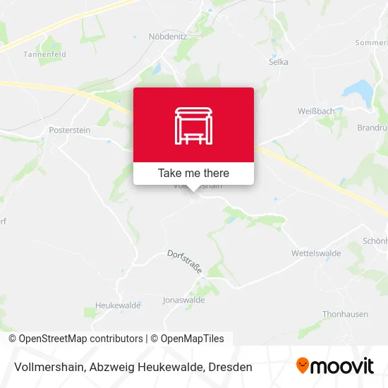 Карта Vollmershain, Abzweig Heukewalde