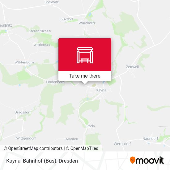 Карта Kayna, Bahnhof (Bus)