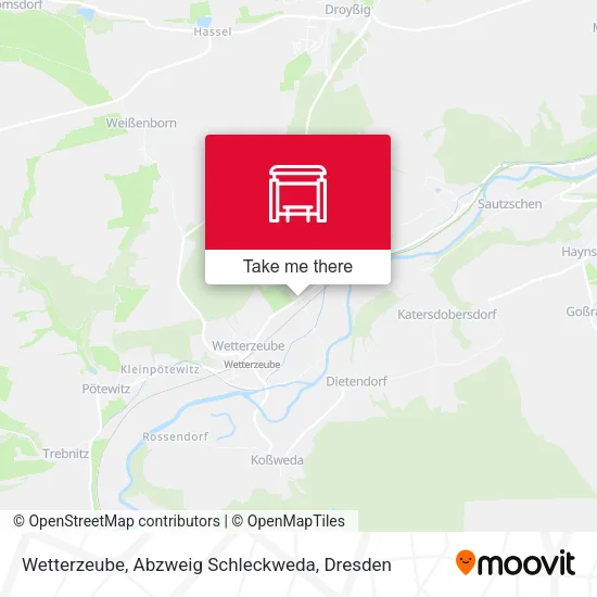 Карта Wetterzeube, Abzweig Schleckweda