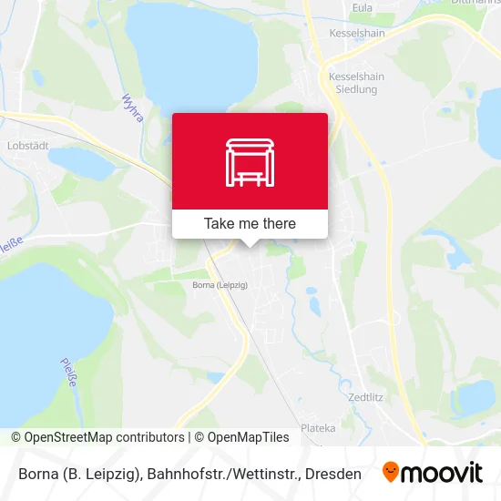 Карта Borna (B. Leipzig), Bahnhofstr. / Wettinstr.