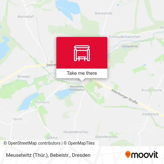 Карта Meuselwitz (Thür.), Bebelstr.