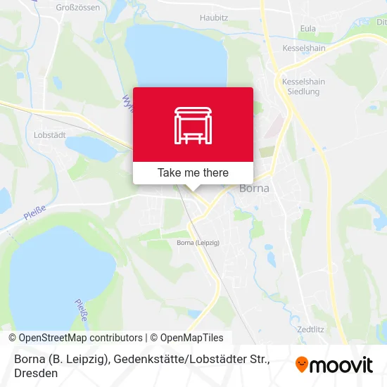 Карта Borna (B. Leipzig), Gedenkstätte / Lobstädter Str.