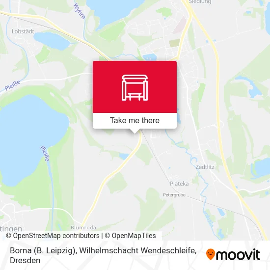 Карта Borna (B. Leipzig), Wilhelmschacht Wendeschleife