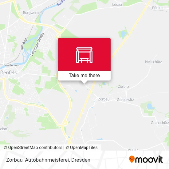 Карта Zorbau, Autobahnmeisterei
