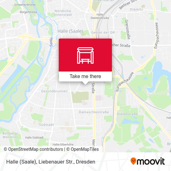 Карта Halle (Saale), Liebenauer Str.