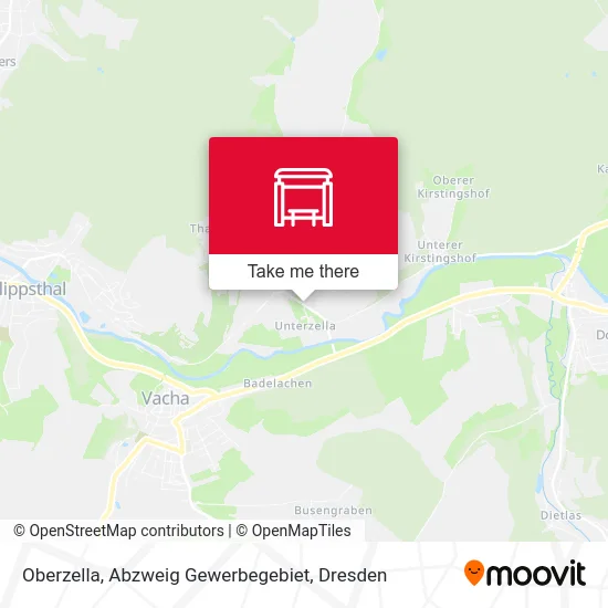 Карта Oberzella, Abzweig Gewerbegebiet