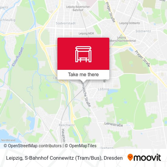Карта Leipzig, S-Bahnhof Connewitz (Tram / Bus)