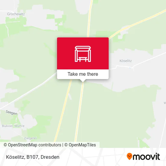 Карта Köselitz, B107