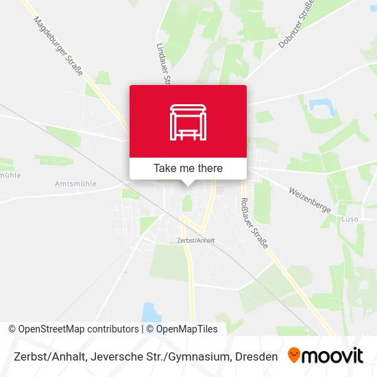 Карта Zerbst / Anhalt, Jeversche Str. / Gymnasium