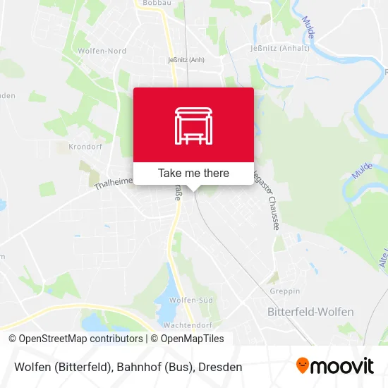 Карта Wolfen (Bitterfeld), Bahnhof (Bus)