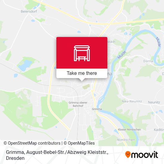 Карта Grimma, August-Bebel-Str. / Abzweig Kleiststr.
