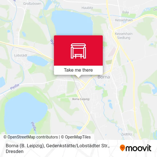 Карта Borna (B. Leipzig), Gedenkstätte / Lobstädter Str.