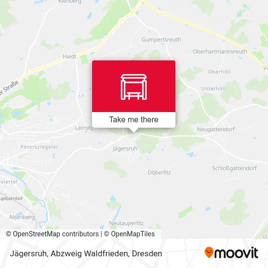 Карта Jägersruh, Abzweig Waldfrieden