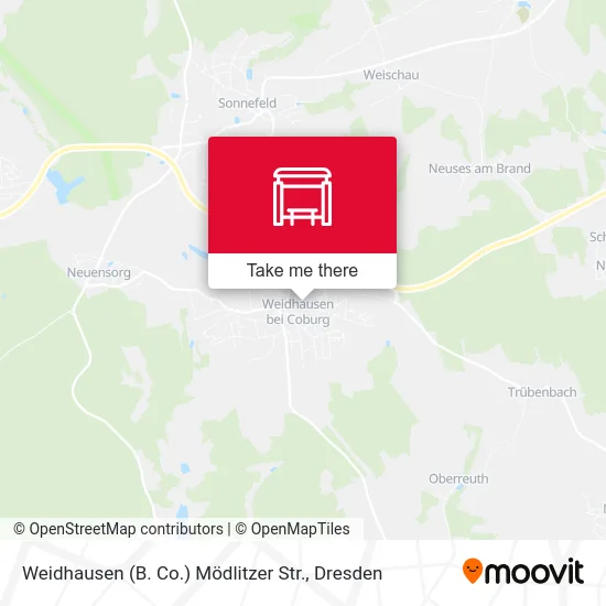 Карта Weidhausen (B. Co.) Mödlitzer Str.