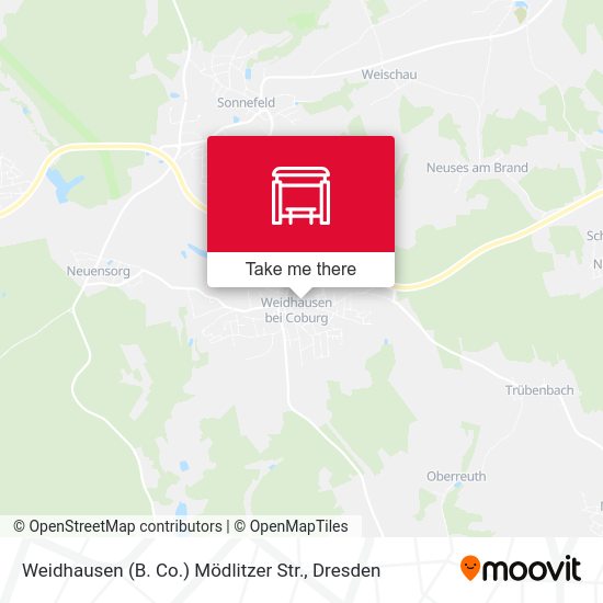 Карта Weidhausen (B. Co.) Mödlitzer Str.