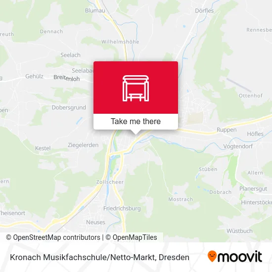 Карта Kronach Musikfachschule / Netto-Markt