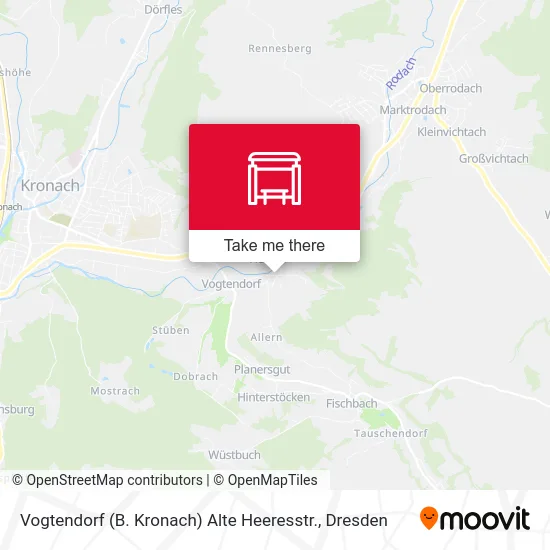 Карта Vogtendorf (B. Kronach) Alte Heeresstr.