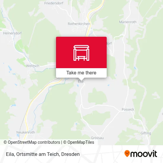 Карта Eila, Ortsmitte am Teich