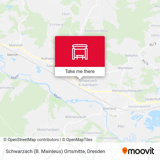 Карта Schwarzach (B. Mainleus) Ortsmitte