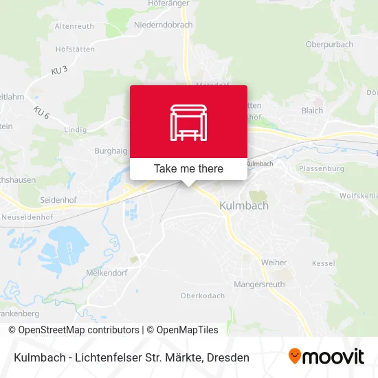 Карта Kulmbach - Lichtenfelser Str. Märkte