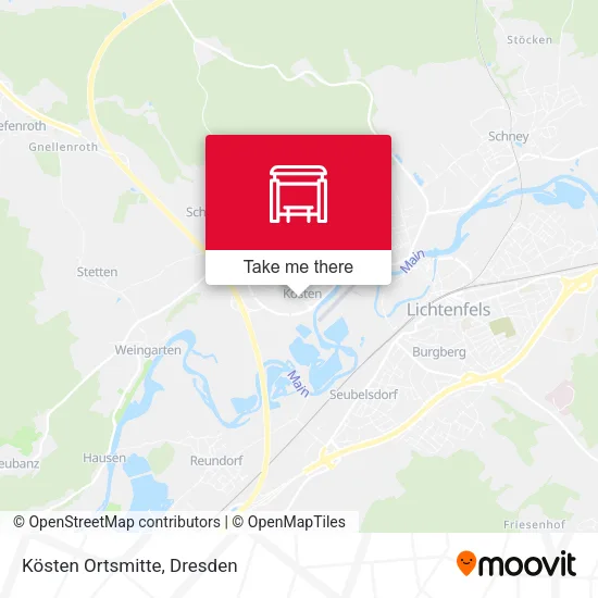 Карта Kösten Ortsmitte