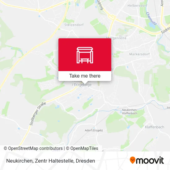Карта Neukirchen, Zentr Haltestelle
