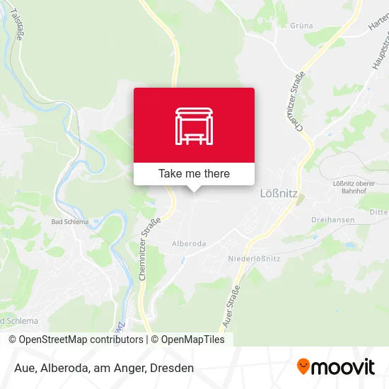 Карта Aue, Alberoda, am Anger
