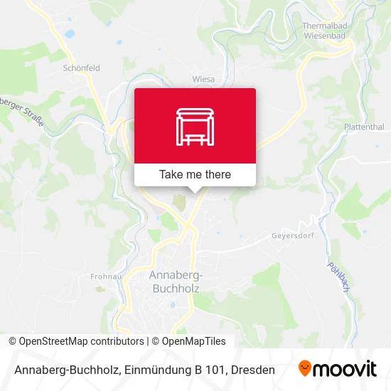 Карта Annaberg-Buchholz, Einmündung B 101