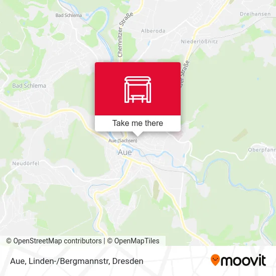 Карта Aue, Linden-/Bergmannstr