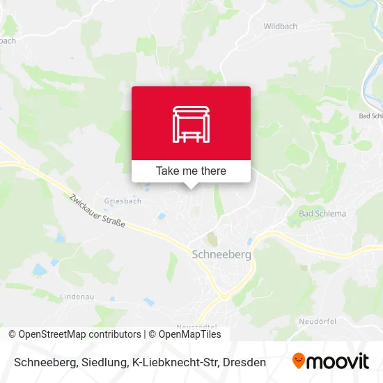 Карта Schneeberg, Siedlung, K-Liebknecht-Str