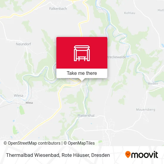 Карта Thermalbad Wiesenbad, Rote Häuser