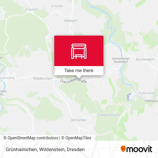 Карта Grünhainichen, Wildenstein