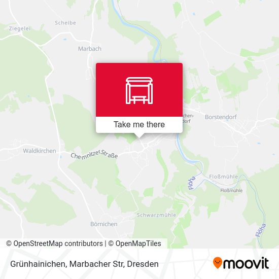 Карта Grünhainichen, Marbacher Str