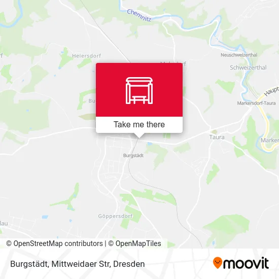 Карта Burgstädt, Mittweidaer Str