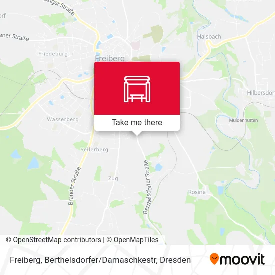 Карта Freiberg, Berthelsdorfer / Damaschkestr