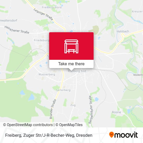 Карта Freiberg, Zuger Str / J-R-Becher-Weg