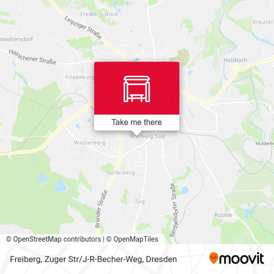 Карта Freiberg, Zuger Str / J-R-Becher-Weg