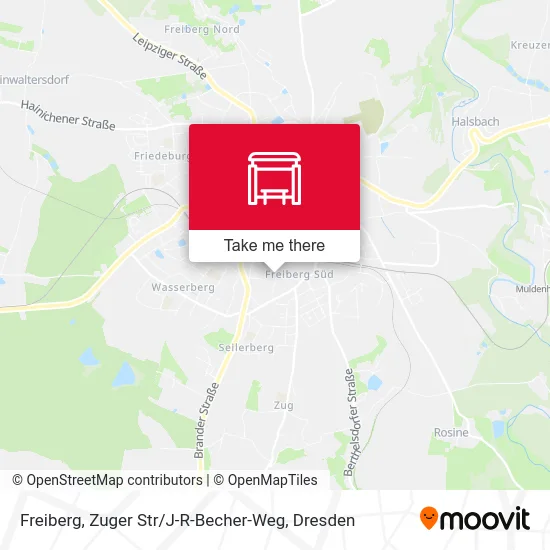 Карта Freiberg, Zuger Str / J-R-Becher-Weg