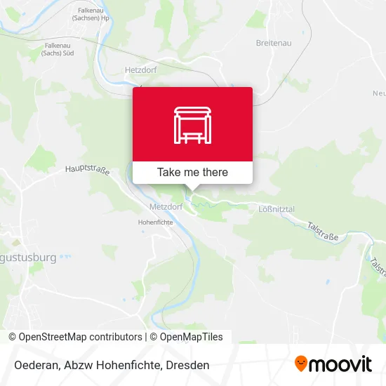 Карта Oederan, Abzw Hohenfichte