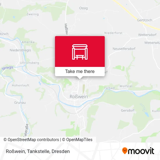 Карта Roßwein, Tankstelle