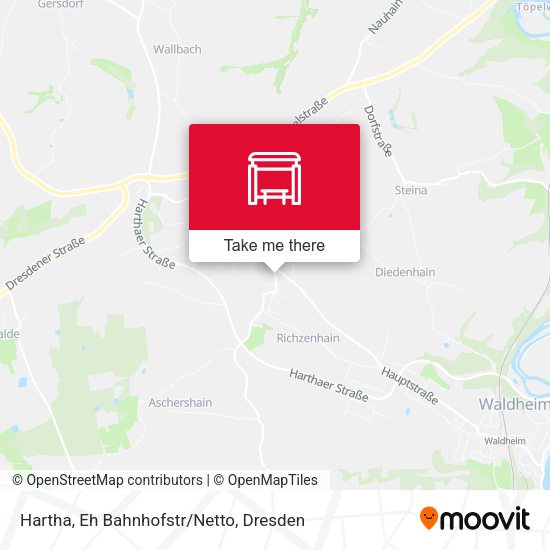 Карта Hartha, Eh Bahnhofstr/Netto