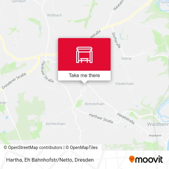 Карта Hartha, Eh Bahnhofstr/Netto