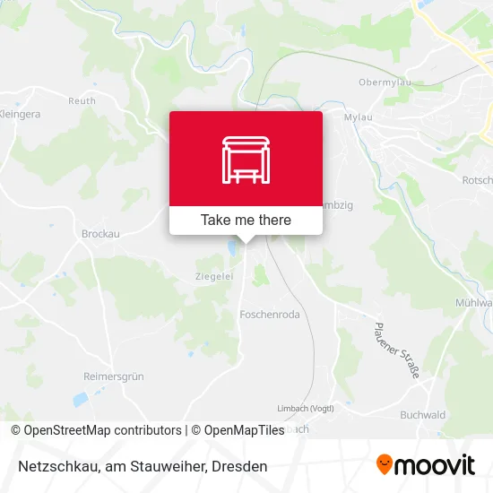 Карта Netzschkau, am Stauweiher