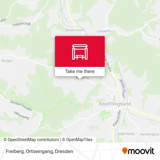 Карта Freiberg, Ortseingang