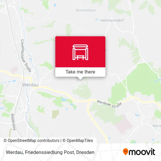 Карта Werdau, Friedenssiedlung Post