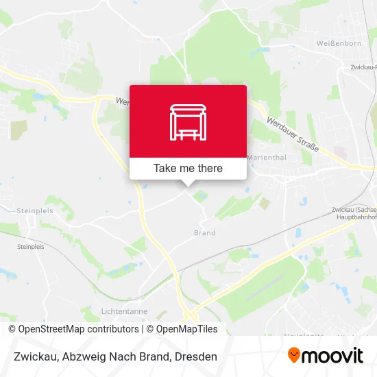 Карта Zwickau, Abzweig Nach Brand