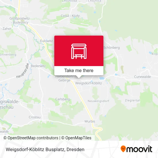 Карта Weigsdorf-Köblitz Busplatz